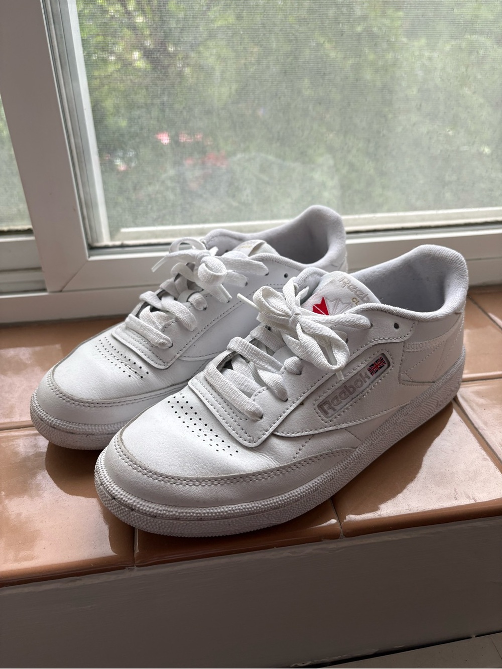Women’s Reebok Club C White Classic Leather Sneakers